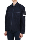 Cotton Canvas Zip-up Jacket Navy - STONE ISLAND - BALAAN 5