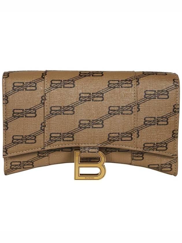 Hourglass BB Monogram Chain Long Wallet Brown - BALENCIAGA - BALAAN 2