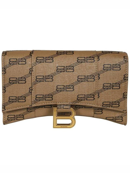 Hourglass BB Monogram Chain Long Wallet Brown - BALENCIAGA - BALAAN 2