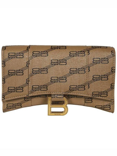 Hourglass BB Monogram Chain Long Wallet Brown - BALENCIAGA - BALAAN 2