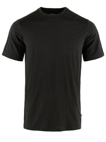 Men's Abisko Wool Short Sleeves T Shirt Black - FJALL RAVEN - BALAAN 1