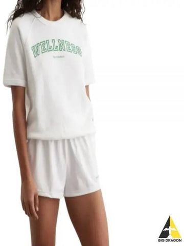 Wellness Ivy Short Sleeve Soft Crewneck WhiteVerde WS057S405WW T Shirt - SPORTY & RICH - BALAAN 1