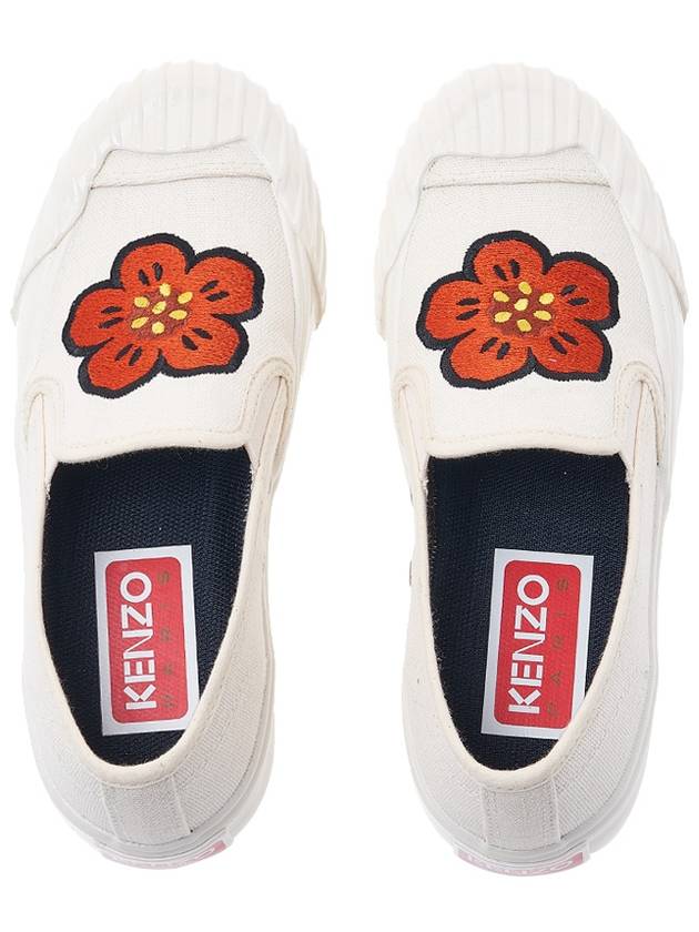 Women's School Embroidered Balk Flower Slip-On Cream - KENZO - BALAAN 7