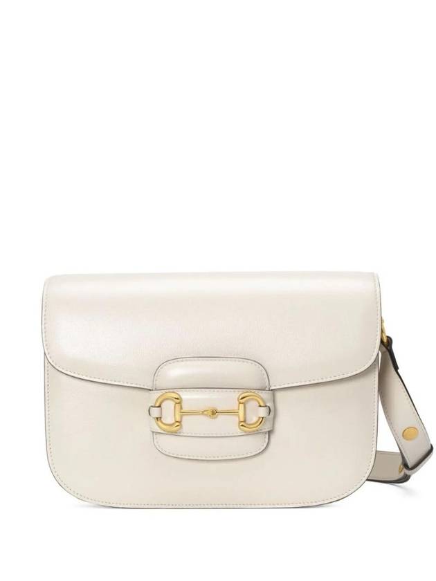 Horsebit 1955 Leather Shoulder Bag White - GUCCI - BALAAN 1