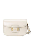 Horsebit 1955 Leather Shoulder Bag White - GUCCI - BALAAN 1