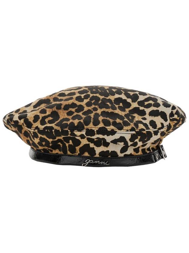 Leopard Print Beret - GANNI - BALAAN 2