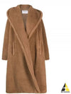 Teddy Bear Oversized Hooded Shearling Coat Camel - MAX MARA - BALAAN 2