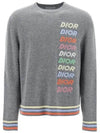 Logo Intarsia Wool Cashmere Knit Top Grey - DIOR - BALAAN 2