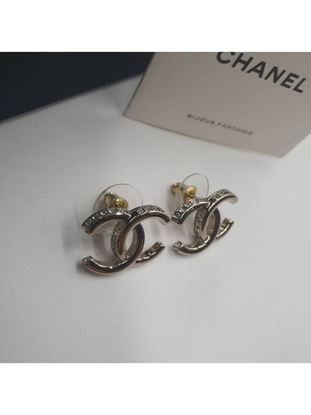 CC Logo Crystal Stud Earrings Gold - CHANEL - BALAAN 6