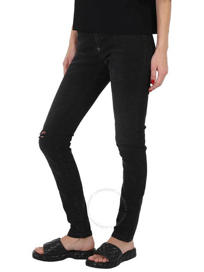 Philipp Plein Ladies Black High Waisted Distressed Jeans, Waist Size 26 - PHILIPP PLEIN - BALAAN 2