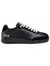 Jeans Couture Leather Low Top Sneakers Black - VERSACE - BALAAN 1