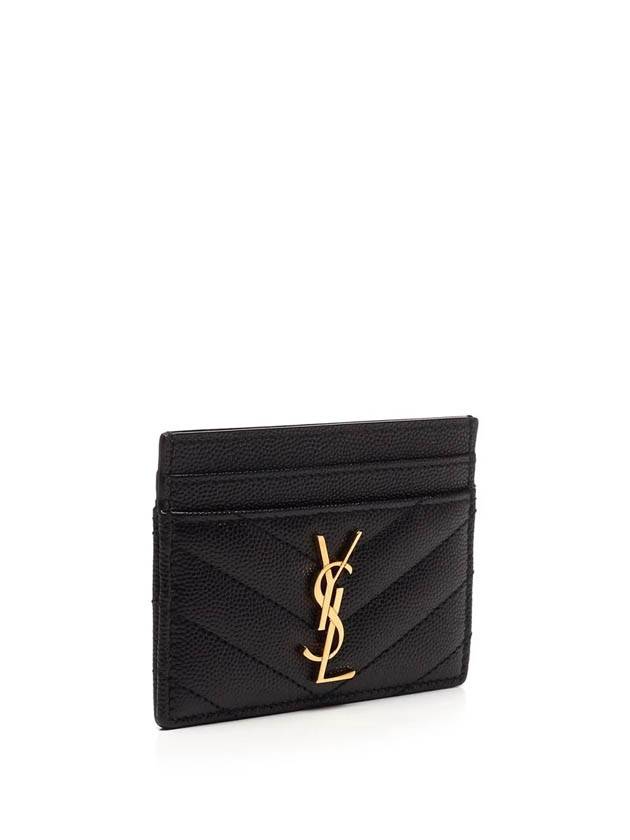 Gold Hardware Matelasse Caviar Leather Card Wallet Black - SAINT LAURENT - BALAAN 4