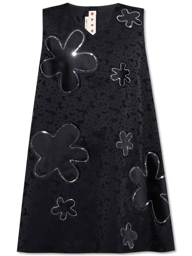 Marni Short Dress With Appliqués, Women's, Black - MARNI - BALAAN 1