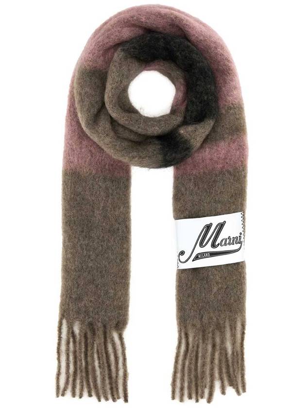 Striped Alpaca Mohair Muffler Pink - MARNI - BALAAN 2