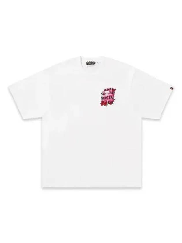 Anti Social Club Bape Ape Camo Short Sleeve T Shirt White - ANTI SOCIAL SOCIAL CLUB - BALAAN 1