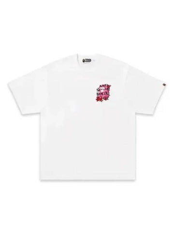 Anti Social Club Bape Ape Camo Short Sleeve T Shirt White - ANTI SOCIAL SOCIAL CLUB - BALAAN 1