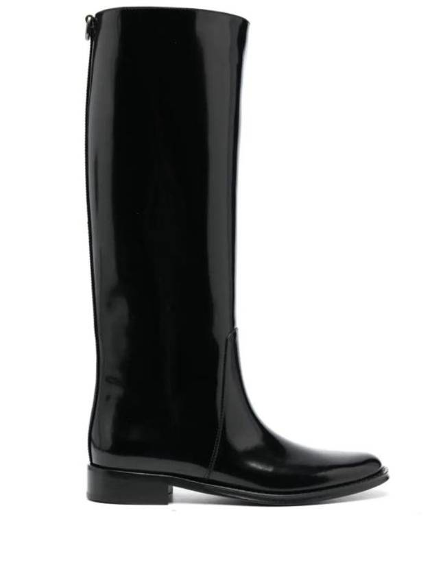 Hunt Leather Long Boots Black - SAINT LAURENT - BALAAN 5