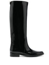 Hunt Leather Long Boots Black - SAINT LAURENT - BALAAN 2