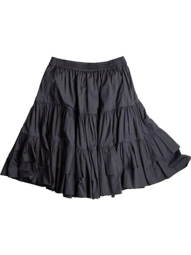 Women's Ruffle A-Line Skirt Black - MSGM - BALAAN.