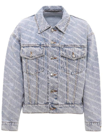 WoMen's Logo Print Denim Jacket - ALEXANDER WANG - BALAAN 2