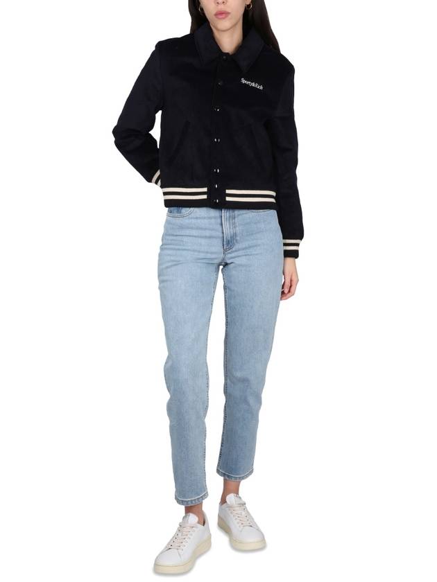 Wellness Corduroy Bomber Jacket Navy - SPORTY & RICH - BALAAN 3