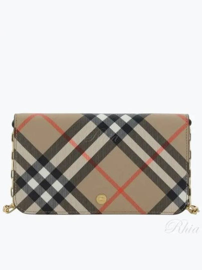 Check Chain Strap Cross Bag Sand - BURBERRY - BALAAN 2