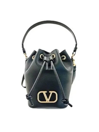 V Logo Signature Bucket Bag Black - VALENTINO - BALAAN 2