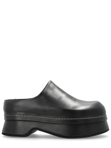 Round Toe Clog Mule Black - ALEXANDER MCQUEEN - BALAAN 1