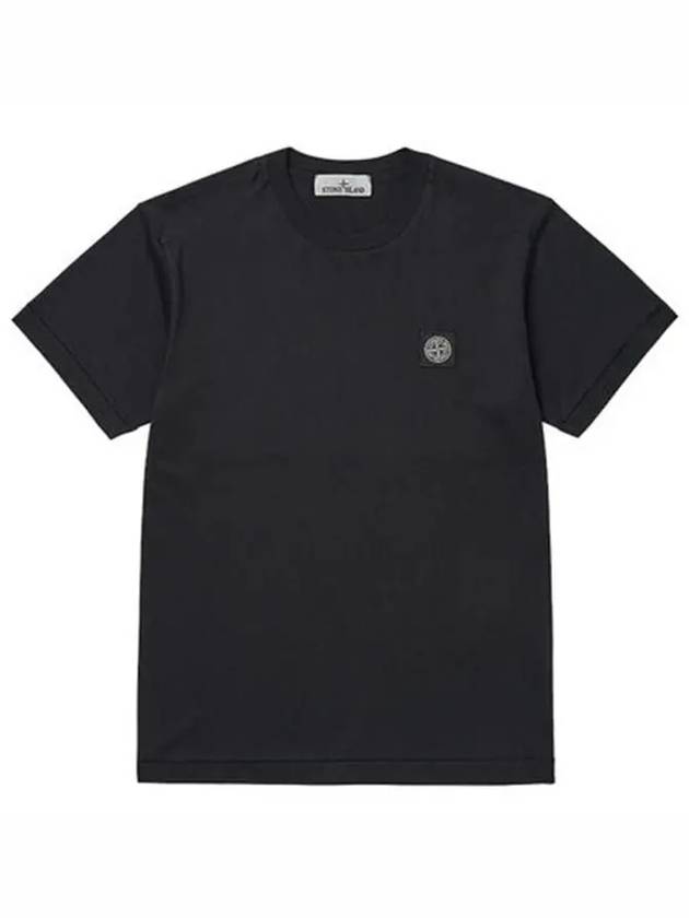 Logo Patch Short Sleeves T-Shirt Black - STONE ISLAND - BALAAN 2