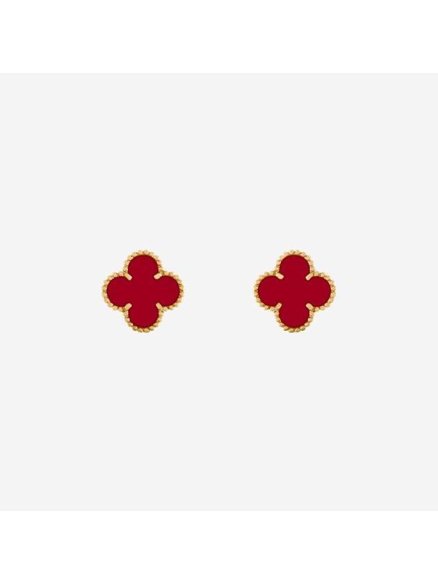 Vintage Alhambra Earrings Gold Red - VANCLEEFARPELS - BALAAN 1