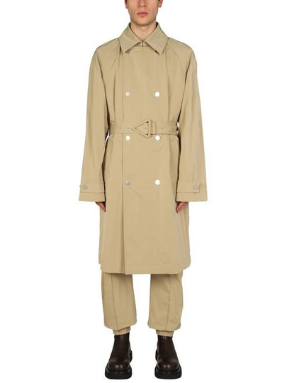 Men's Double Breasted Trench Coat Beige - BOTTEGA VENETA - BALAAN 2