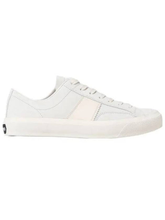 Logo Detail Suede Low Top Sneakers White Beige - TOM FORD - BALAAN 2