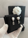 Earrings Metal Strass & Silver Pearly White Crystal - CHANEL - BALAAN 8