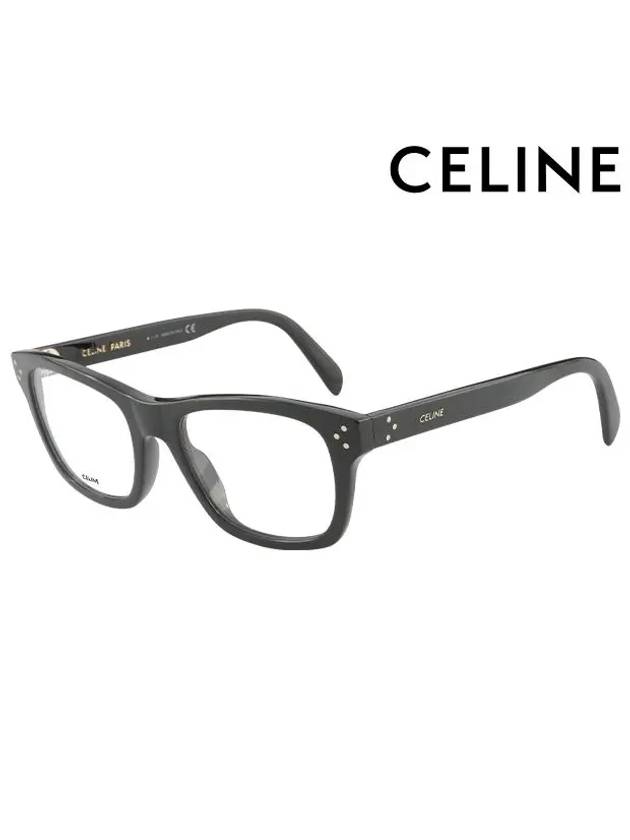 Eyewear Logo Square Eyeglasses Shiny Black - CELINE - BALAAN 3