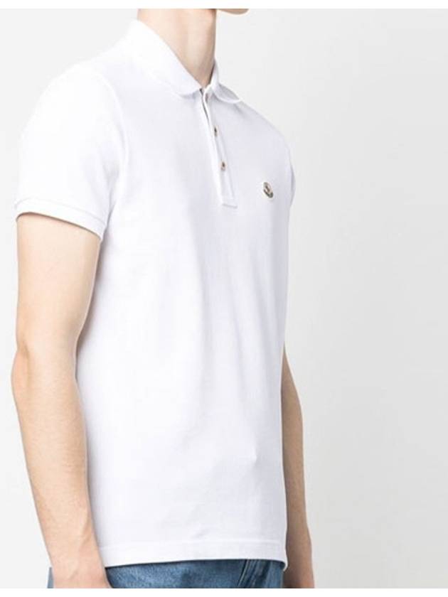 Logo Patch Polo Shirt White - MONCLER - BALAAN 5