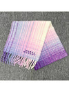 Firny Embroidery Logo Check Alpaca Muffler Lilac - ISABEL MARANT - BALAAN 4