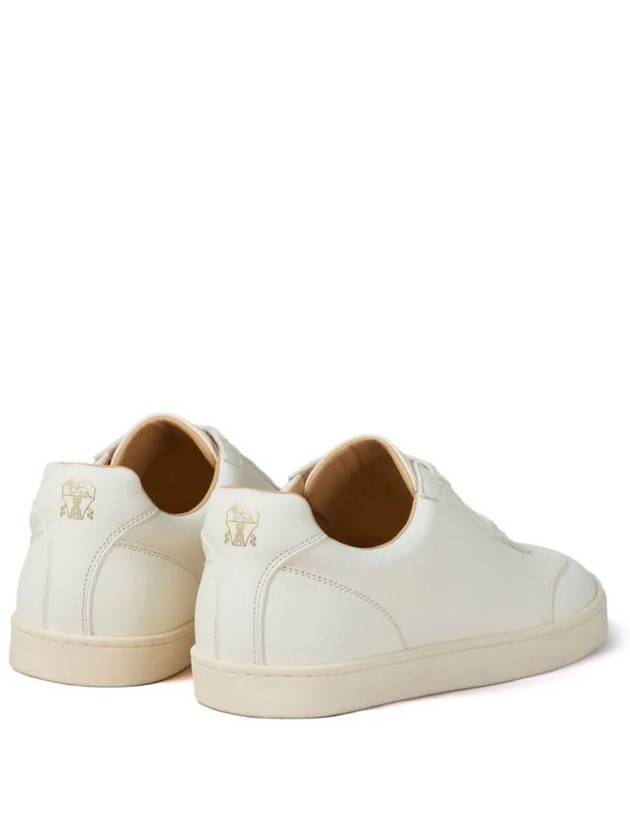 Grain Leather Low Top Sneakers White - BRUNELLO CUCINELLI - BALAAN 4