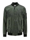 Men's Wappen Patch Zip-Up Bomber Jacket Green - STONE ISLAND - BALAAN 2