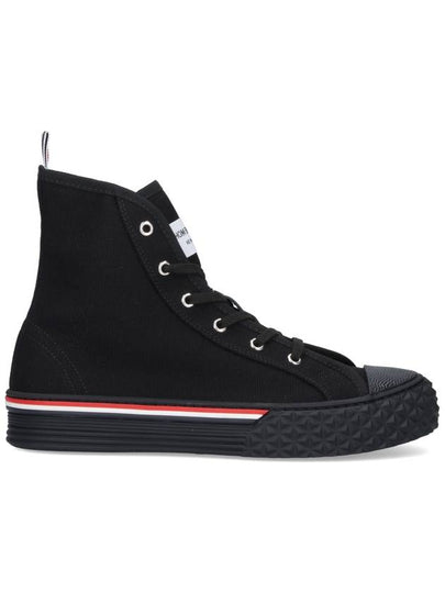 RWB Stripe Canvas Tartan Sole Collegiate High Top Sneakers Black - THOM BROWNE - BALAAN 2