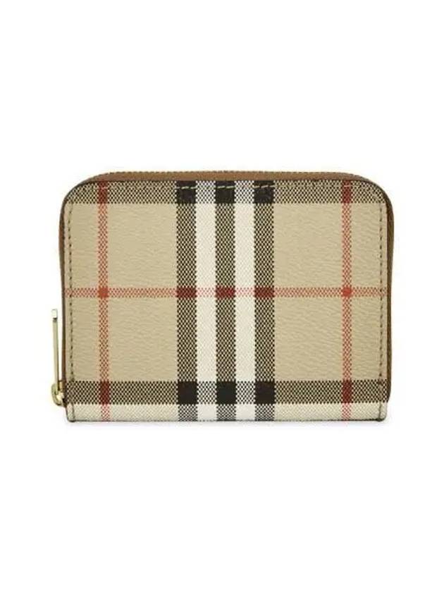 Check Leather Coin Wallet Beige - BURBERRY - BALAAN 2