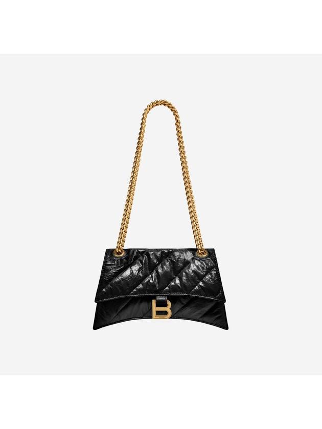 Women's Crush Logo Gold Chain Small Shoulder Bag Black - BALENCIAGA - BALAAN 2