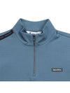 Men s shoulder sleeve color combination half zip up t shirt 9112GXLP SKY BLUE - BLACK&WHITE - BALAAN 3