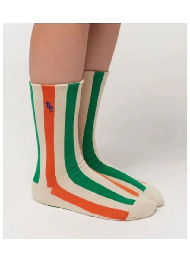 Vertical Stripe Socks 124AI011 Italian Kids - BOBO CHOSES - BALAAN 1