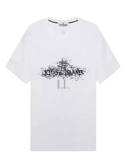 Institutional Two Print Short Sleeve T-Shirt White - STONE ISLAND - BALAAN 2