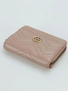 GG Marmont Matelasse Zipper Card Wallet Dusty Pink - GUCCI - BALAAN.