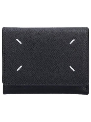 Stitched zipper tri fold wallet black - MAISON MARGIELA - BALAAN 1