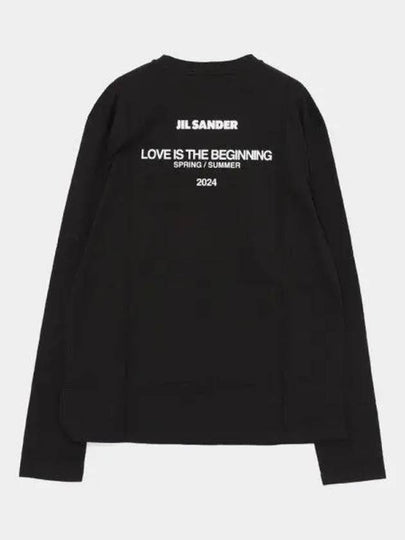 Logo Print Long Sleeve T Shirt Black - JIL SANDER - BALAAN 2