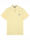 Men's Logo Patch Short Sleeve PK Shirt Yellow - STONE ISLAND - BALAAN.