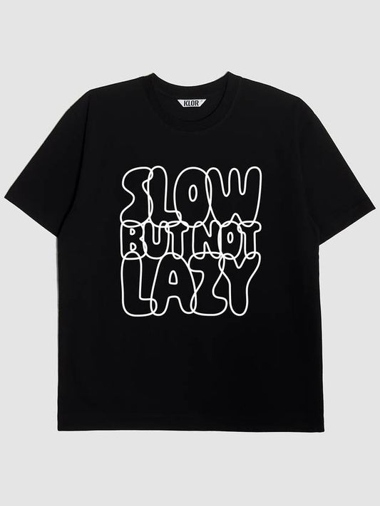 UNISEX S B N L Lettering Short Sleeve T Shirt BLACK - KLOR - BALAAN 1