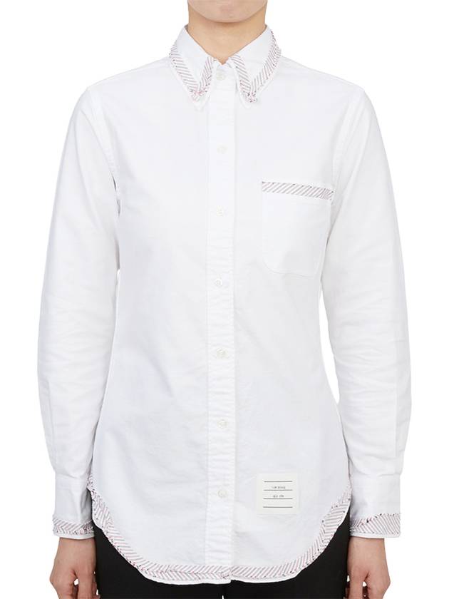 Oxford Lavoration Trim Classic Shirt White - THOM BROWNE - BALAAN 4